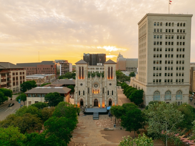 cathedral at dusk
